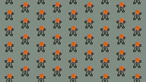 Gingerbread Man Pattern - Festive and Fun Design. Stock Footage 325380585