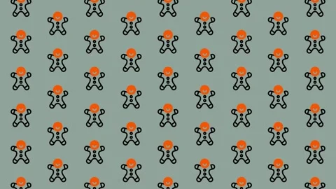Gingerbread Man Pattern - Festive and Fun Design. Stock Footage 325380602