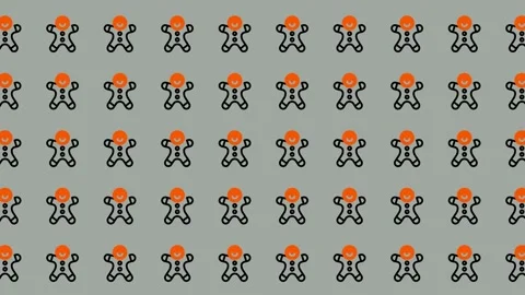 Gingerbread Man Pattern - Festive Holiday Background for Creative Projects. Stock Footage 325380669