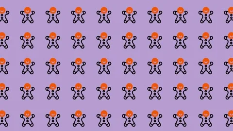 Gingerbread Man Pattern - Festive Holiday Background for Creative Projects. Stock Footage 325380676