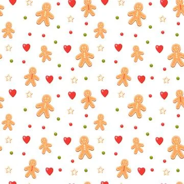 Gingerbread man pattern Stock Illustration