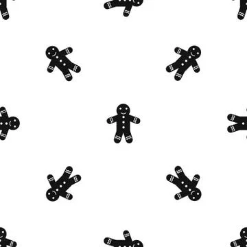 Gingerbread man pattern seamless black Illustrazione stock