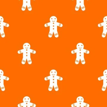 Gingerbread man pattern seamless Stock Illustration