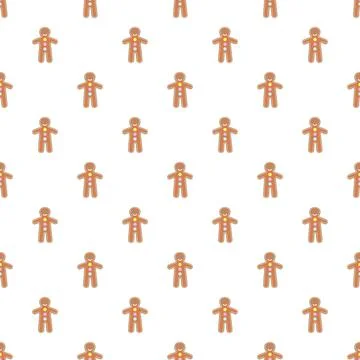 Gingerbread man pattern seamless vector Illustrazione stock