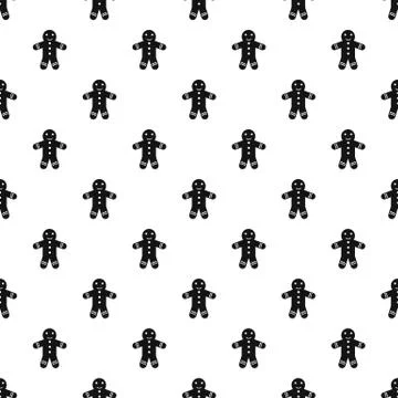 Gingerbread man pattern, simple style Stock Illustration
