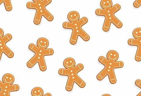 Gingerbread man seamless pattern 스톡 일러스트
