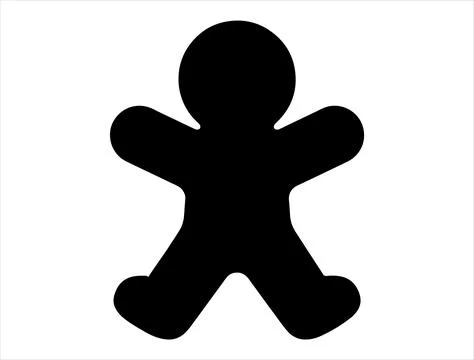 Gingerbread man silhouette Stock Illustration