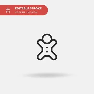Gingerbread Man Simple vector icon. Illustration symbol design template for w Illustrazione stock