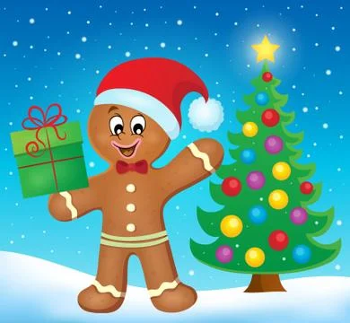 Gingerbread man theme image - eps10 vector illustration. Stock Illustration