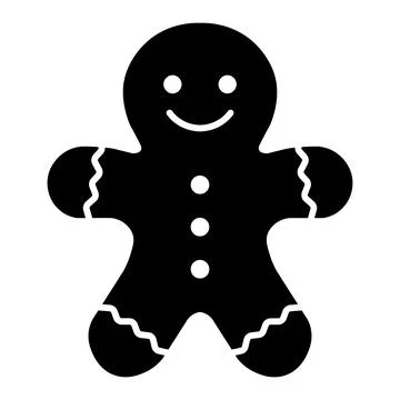 Gingerbread man vector icon on white background Stock Illustration