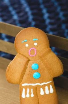 Gingerbread man vertical shot Stock Photos