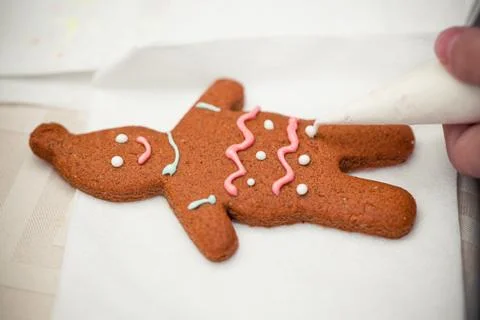 Gingerbread man on a white background Stock Photos