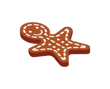 Gingerbread Man Winter Character Cookie of Ginger Stock Illustration