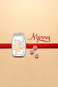 Gingerbread mans smile. Stock Photos