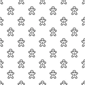 Gingerbread men cookie pattern for christmas holiday design Stock Illustration
