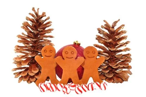 Gingerbread Men Decoration Stock Photos