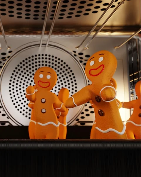 Gingerbread men in the oven Stock-Footage 287921451