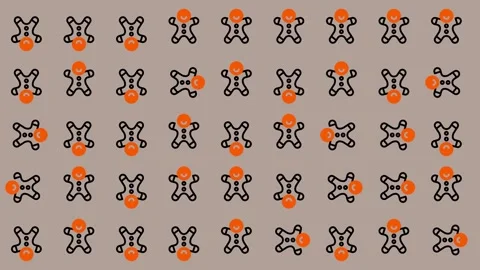 Gingerbread Men Pattern - A Festive and Fun Design. Stock Footage 325380688