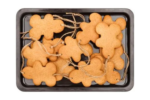 Gingerbread Men On White Stock Photos