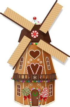 Gingerbread mill Stock Illustration