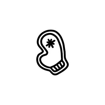 Gingerbread mitten. Hand drawn vector illustration in Doodle style Illustrazione stock