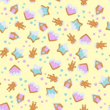 Gingerbread pattern for christmas design Illustrazione stock