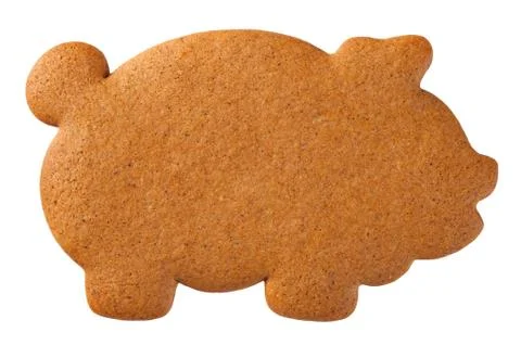 Gingerbread Pig Cookie Stock Photos