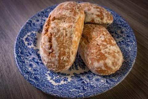 Gingerbread on plate on the table 写真素材