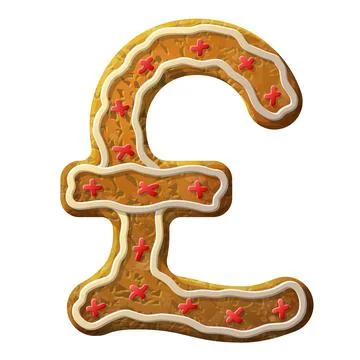 Gingerbread pound decorated colored icing Stock Illustration