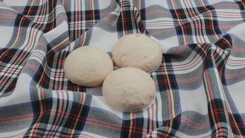 Gingerbread on rempled fabric Stock Footage 106426262