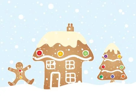 Gingerbread scene Stock Illustration