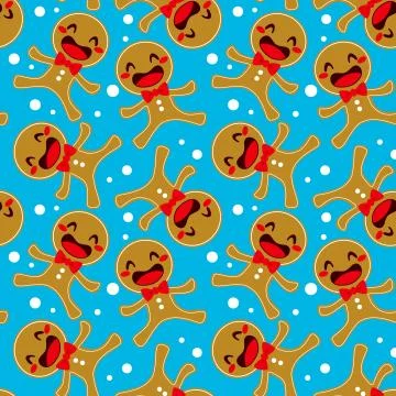 Gingerbread Seamless Pattern 스톡 일러스트