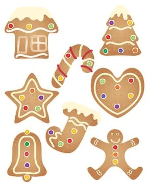 Gingerbread set Stock Illustration