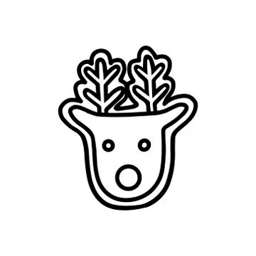 Gingerbread in the shape of a deer. Doodle style Illustrazione stock