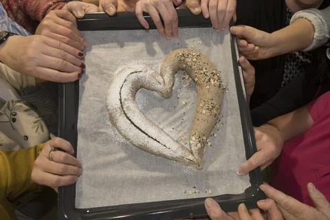 Gingerbread in shape of a heart Stock Photos