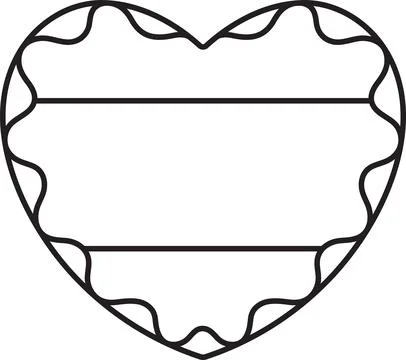 Gingerbread in the shape of a heart with a striped pattern, tricolor templa.. Stock Illustration