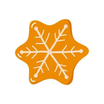 Gingerbread snowflake cookie christmas vector illustration Stock Illustration