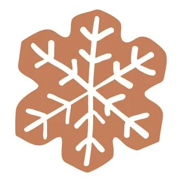 Gingerbread snowflake cookie isolated. Stock Illustration