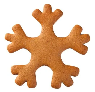 Gingerbread Snowflake Cookie Stock Photos