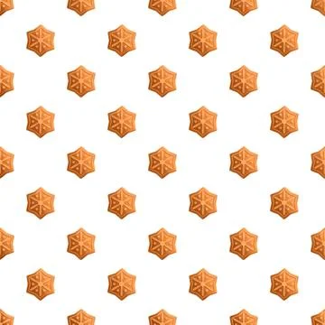 Gingerbread snowflake cookies repeating seamless pattern background Illustrazione stock