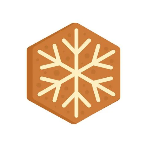 Gingerbread snowflake icon flat isolated vector Stock Illustration
