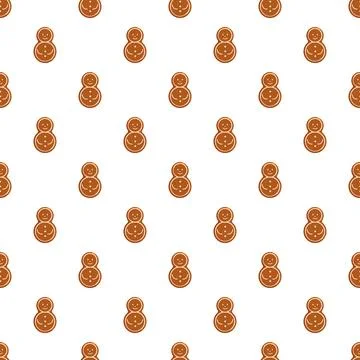 Gingerbread snowman cookies pattern for holiday baking theme 스톡 일러스트