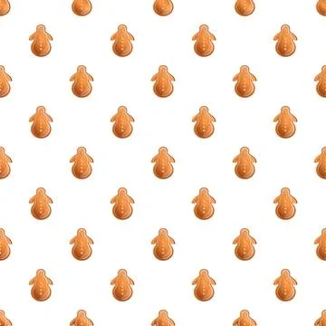 Gingerbread snowmen pattern celebrating christmas winter holiday season Stock Illustration