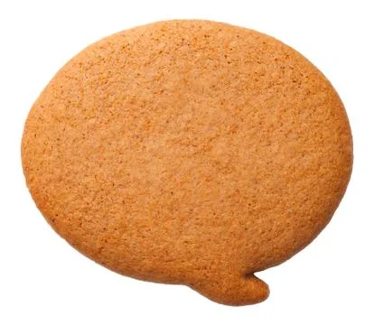 Gingerbread Speech Bubble Cookie Isolated on White Background Stock Photos