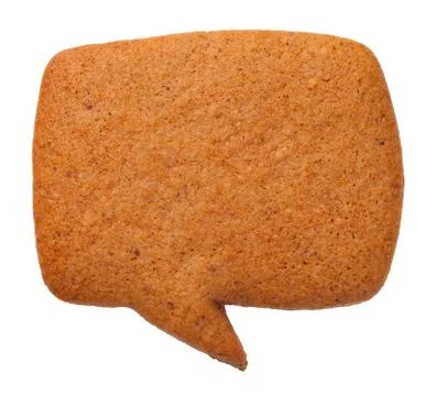 Gingerbread Speech Bubble Cookie Isolated on White Background Stock Photos
