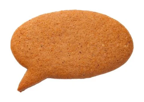 Gingerbread Speech Bubble Cookie Isolated on White Background Stock Photos