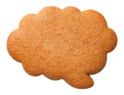 Gingerbread Speech Cloud Cookie Isolated on White Background Stock Photos