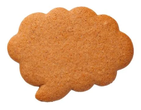 Gingerbread Speech Cloud Cookie Isolated on White Background Stock Photos