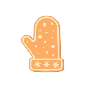 Gingerbread. Spice cake. Mitten. Cake. Flat, vector Stock Illustration
