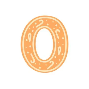 Gingerbread. Spice cake. Zero. Cookie. Flat, vector Stock Illustration